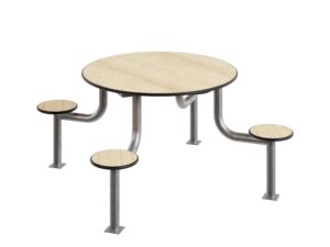 Table ronde inox extérieur et intérieur